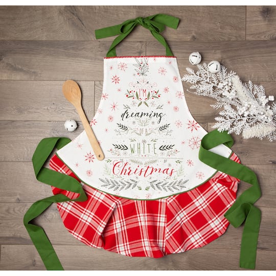 DII® White Christmas Tree Ruffle Apron